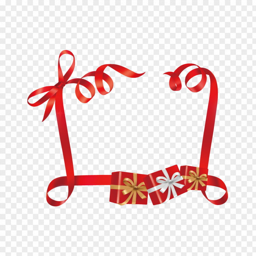 Red Ribbon And Gifts Greeting Card Gift PNG