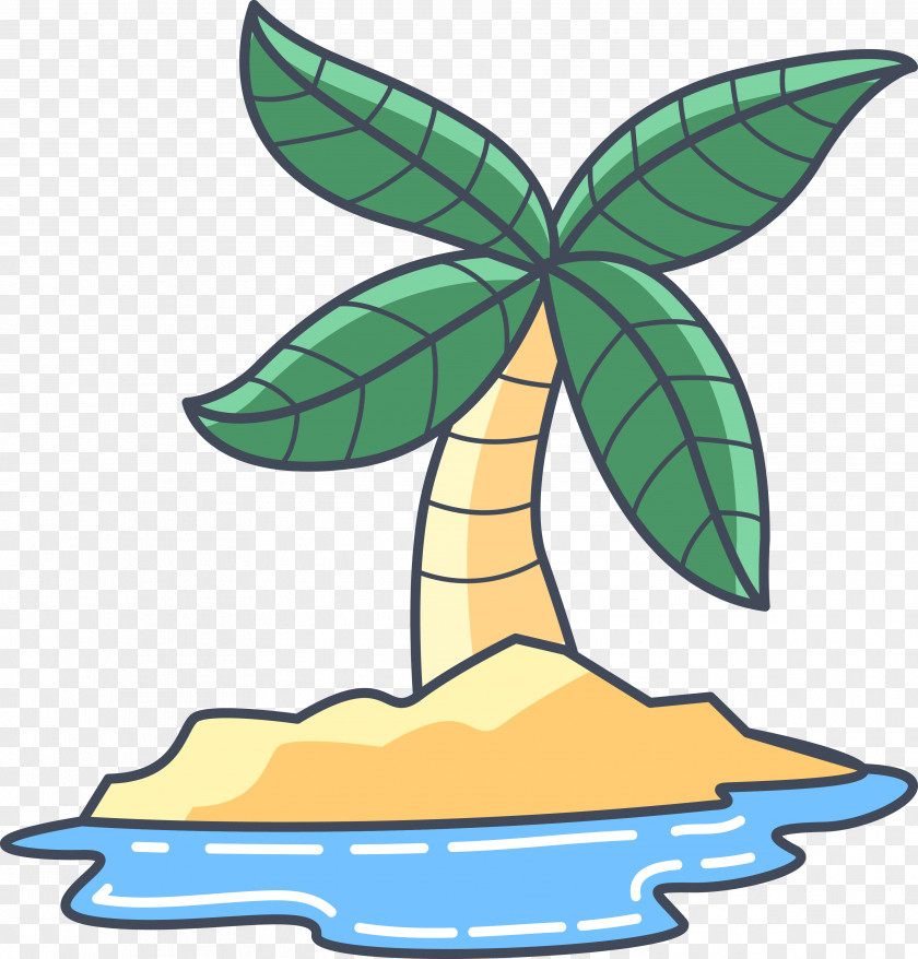 The Sea Coconut Trees Vector Leaf Tree Euclidean Clip Art PNG