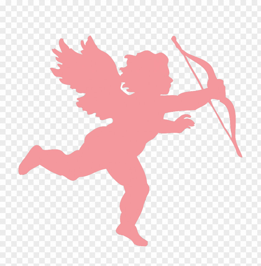 Valentine Cherub Cupid Silhouette Clip Art PNG