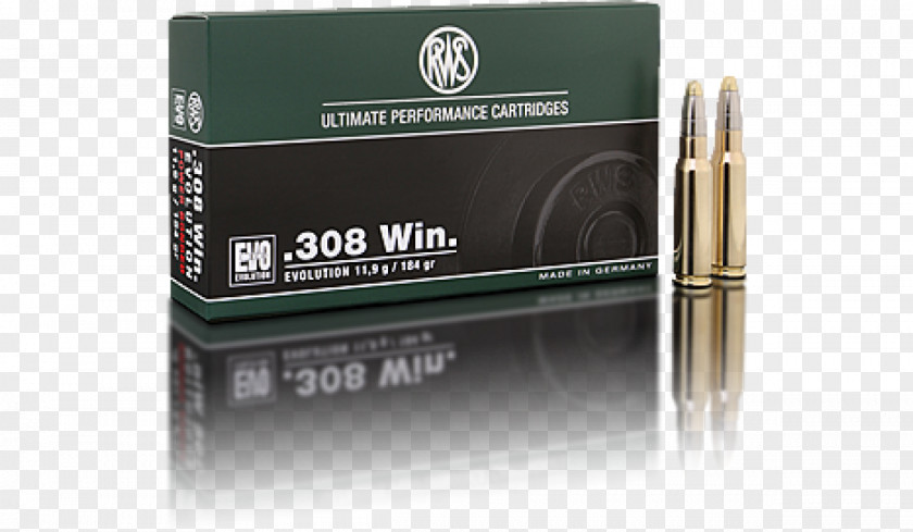 .308 Winchester Bullet Cartridge Caliber Ammunition PNG