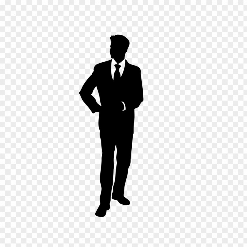 Business People Silhouette In Black And White PNG