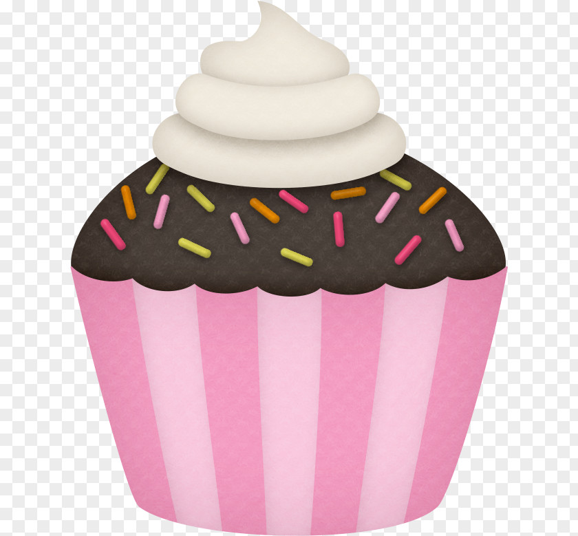 Buttercream Dessert Cupcake Baking Cup Pink Cake Icing PNG