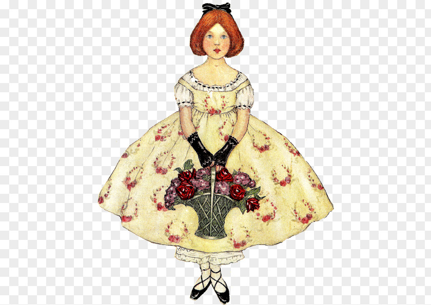 Fashion Illustration Dress Victorian Doll Costume Design Figurine PNG