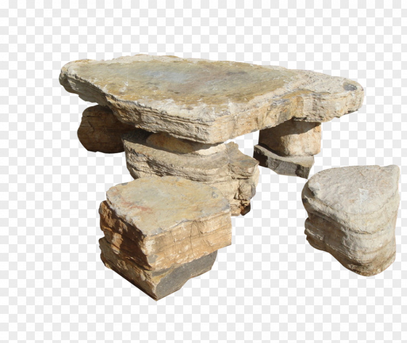 Stone Table And Benches Stool Chair Bench PNG