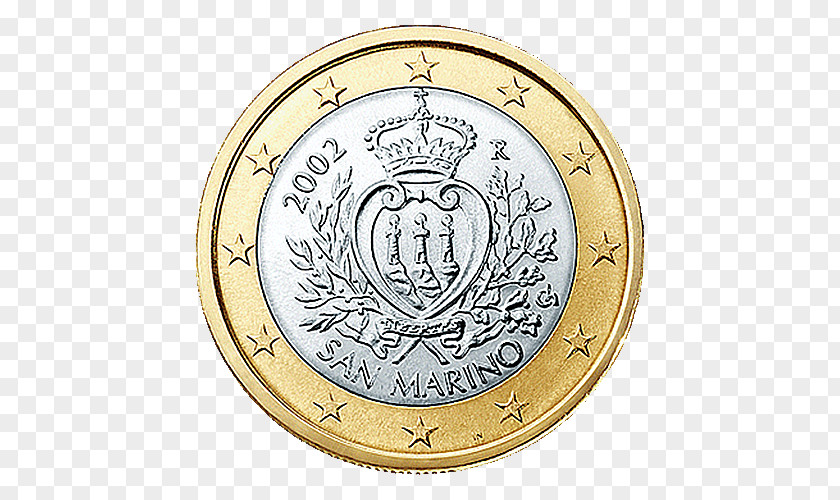 Coin San Marino Sammarinese Euro Coins 1 PNG