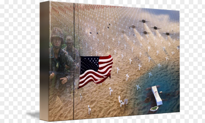 Marine Corps War Memorial Gallery Wrap Canvas Art Printmaking Flag PNG