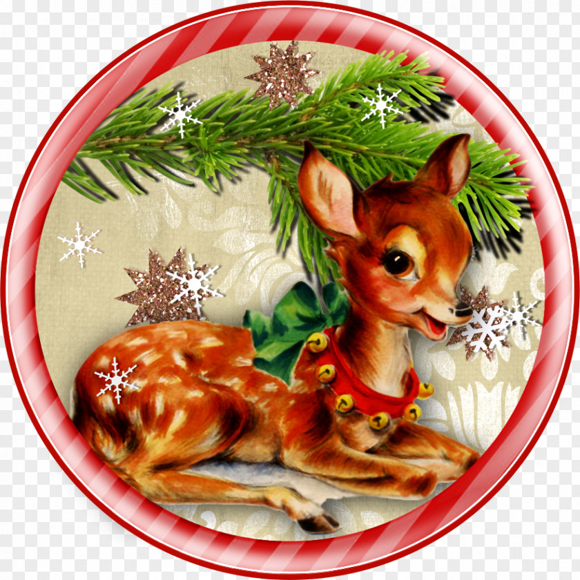 Retro Christmas Animal Day New Year Decoupage Image Scrapbooking PNG
