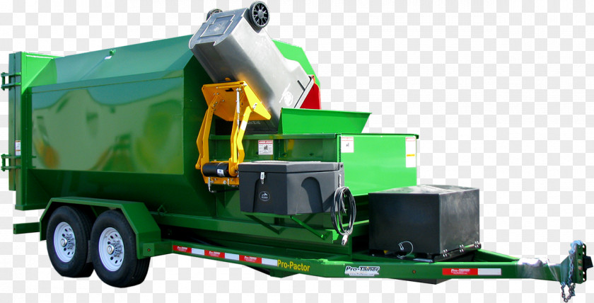 Tractor Compactor Machine Waste Garbage Truck Trailer PNG