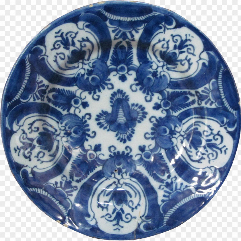Blue And White Porcelain Bowl Delftware Plate Pottery Cobalt PNG