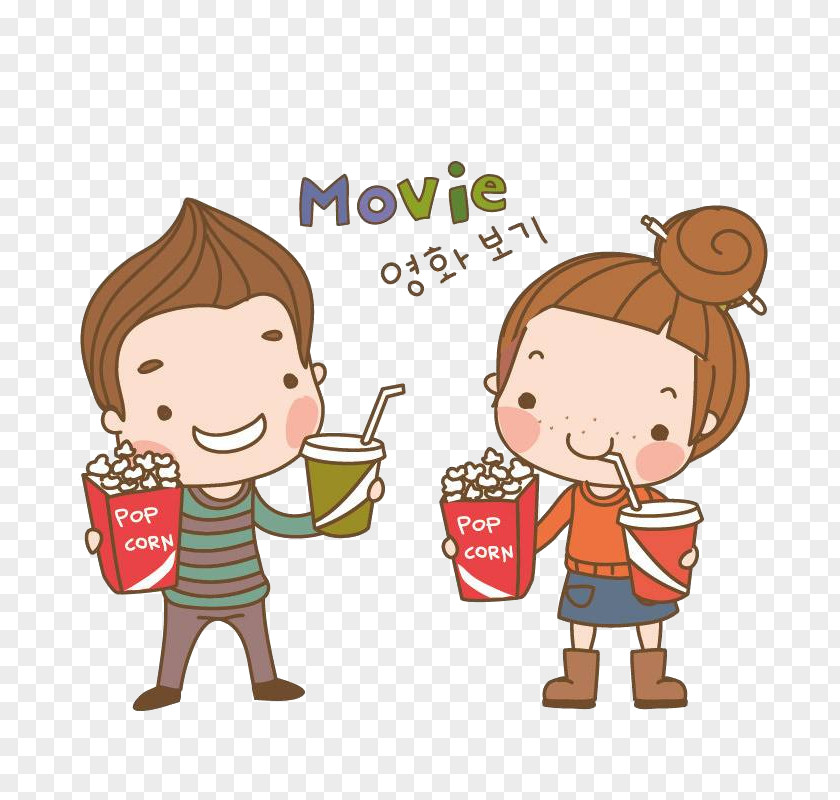 Eating Popcorn Vector Graphics Cartoon Film Image PNG