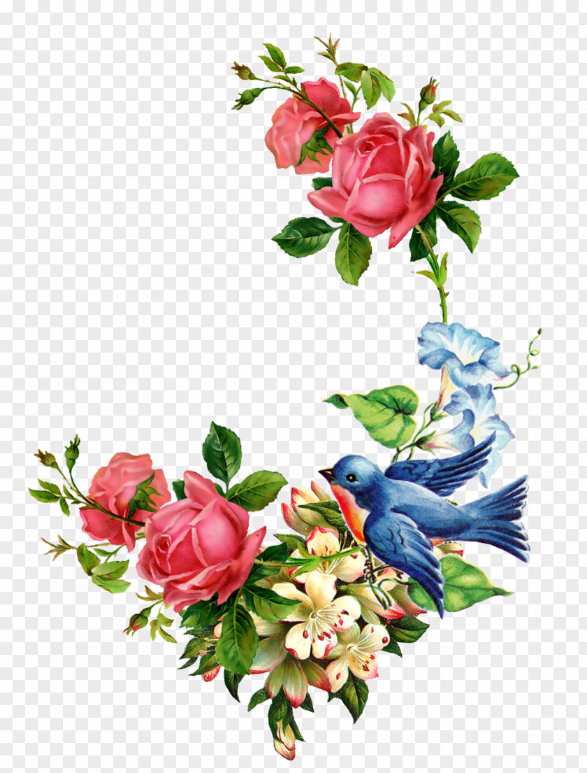 Hand-painted Birds And Flowers Paper Flower Vintage Clothing Bokmxe4rke Clip Art PNG