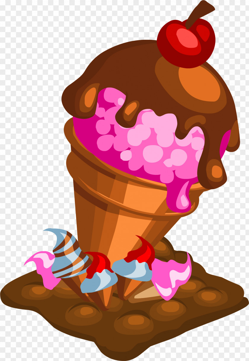 Ice Cream Cone Dairy Background PNG