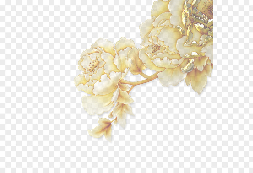 Peony Yellow Template Graphic Design PNG