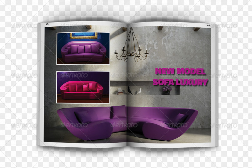 Stylish Indesign Magazine Template Brand Purple PNG