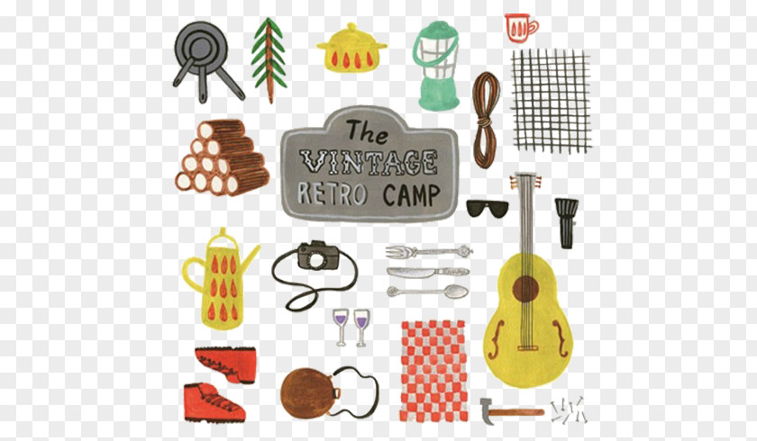 Cartoon Forest Camping Elements Exhibition Illustration PNG