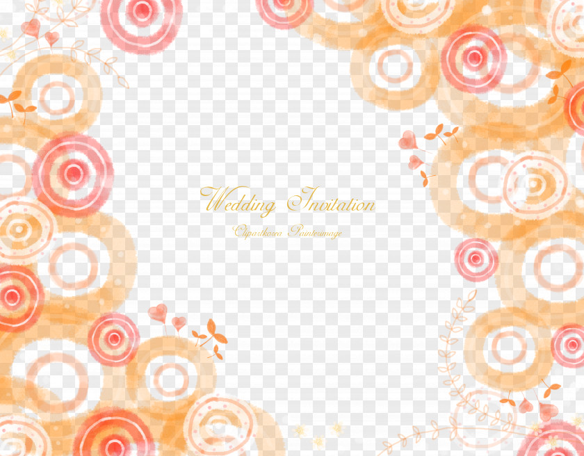 Ink Circle Border Background Poster Orange Wallpaper PNG