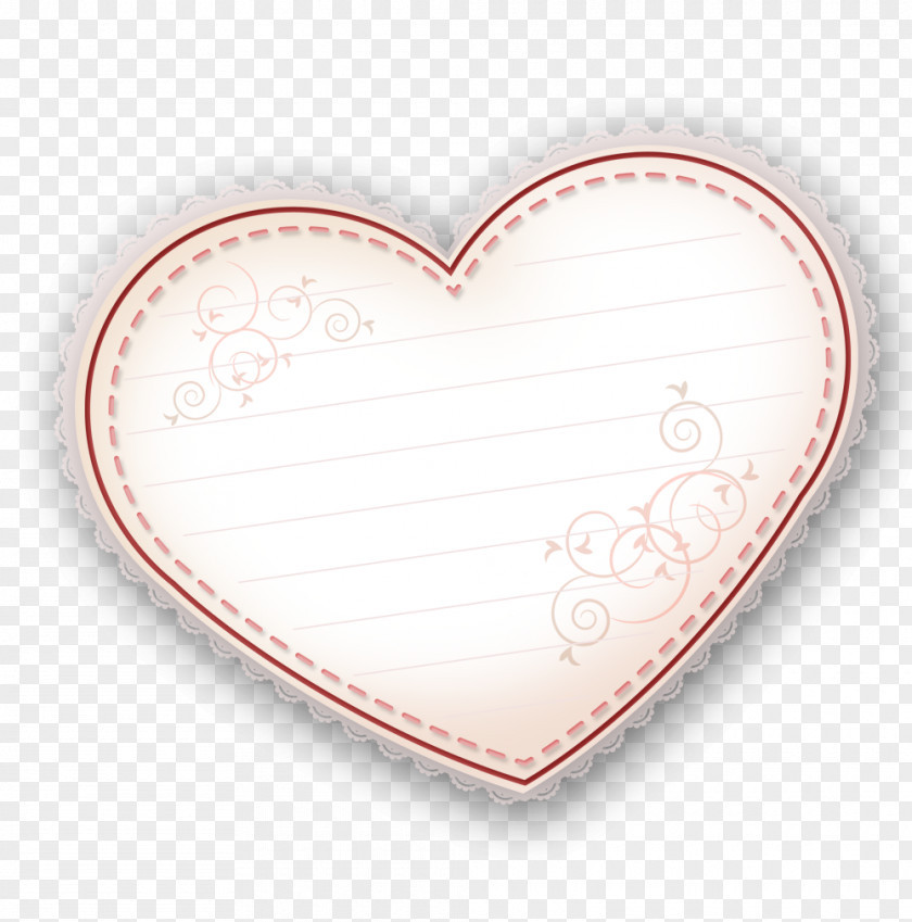 Pink Heart Stationery Download PNG