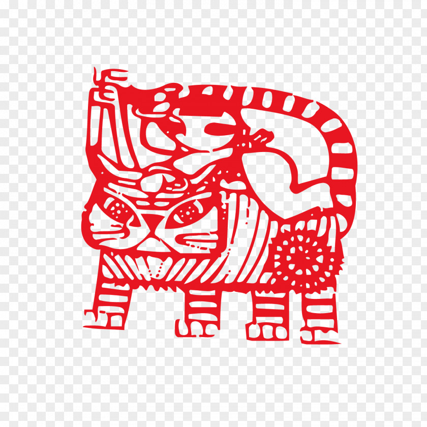 Vector Zodiac Papermaking Tiger Chinese New Year Dog Papercutting Horse PNG