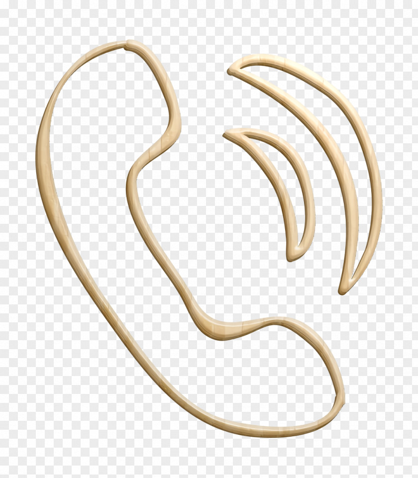 Call Icon Social Media Hand Drawn Phone Auricular Outline PNG