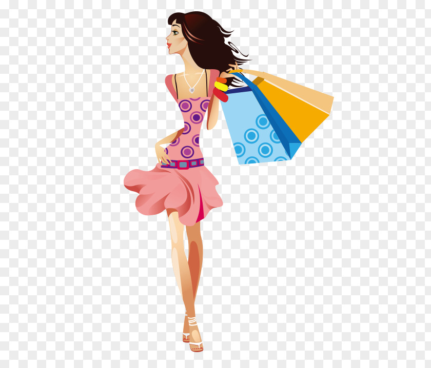 Shopping Girl Woman PNG , Fashionable women, woman carrying shopping bags clipart PNG