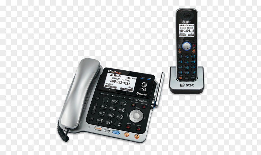 Bluetooth Cordless Telephone AT&T TL86109 Handset Digital Enhanced Telecommunications PNG