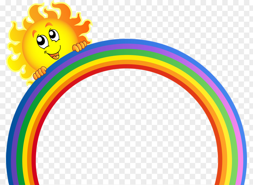 Cartoon Painted Rainbow PNG