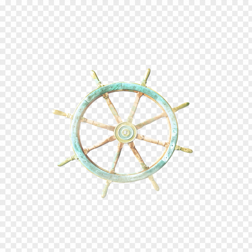 Hand-painted Boat Steering Wheel Ships Rudder PNG