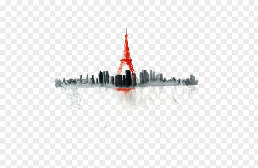 Paris Eiffel Tower Watercolor Painting Drawing PNG