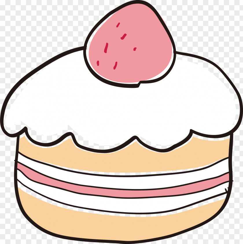 Pink Line Art Cheek Smile Food PNG