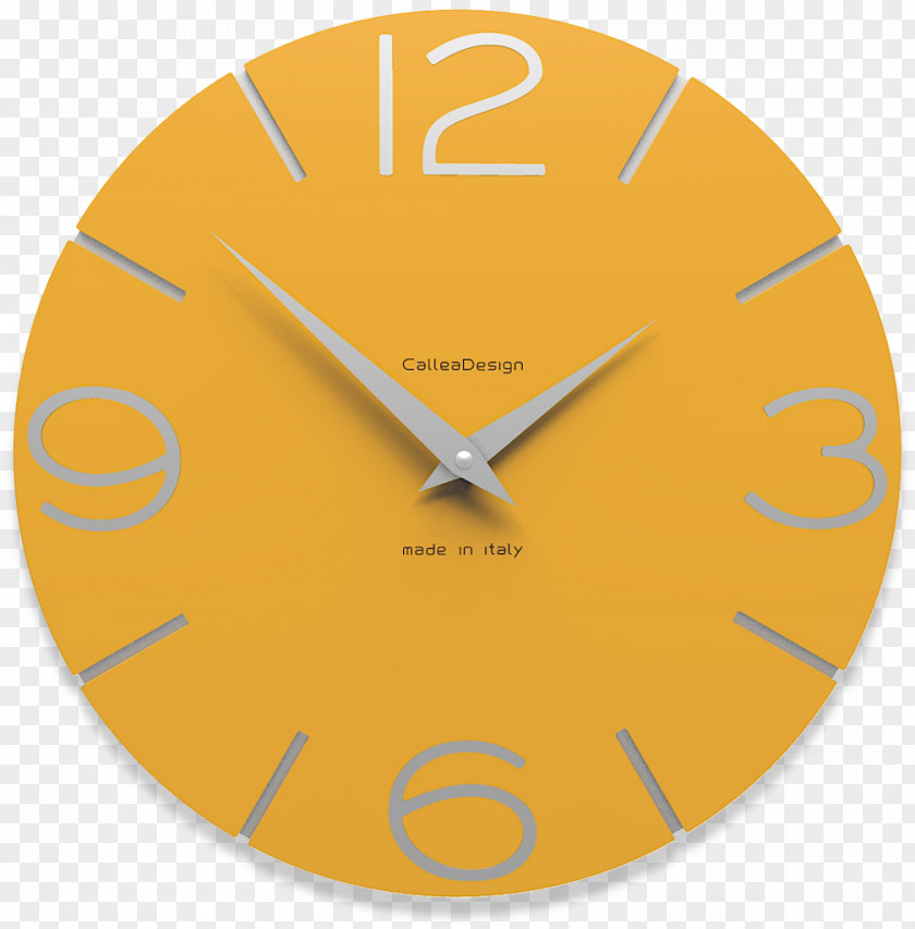 Yellow Cantaloupe Clock Watch Wall 掛時計 Terracotta PNG