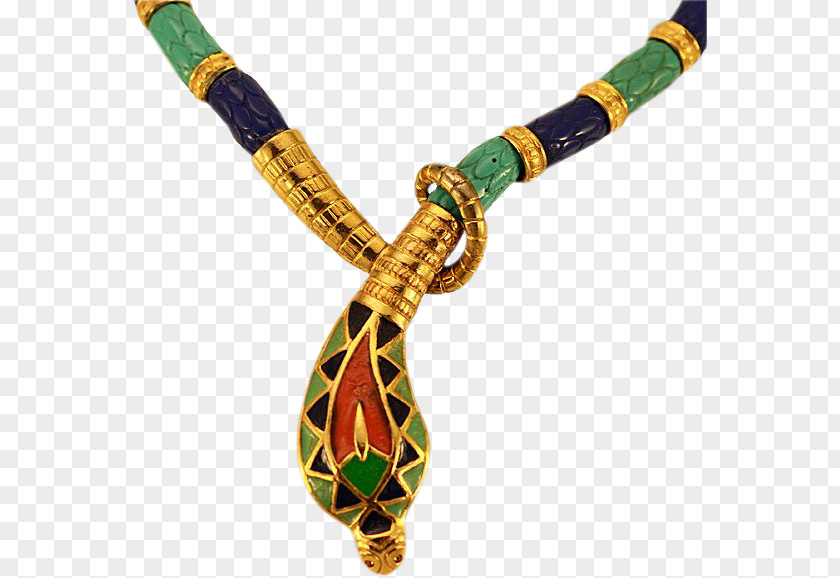 Necklace Egyptian Snake Jewellery Turquoise Brooch PNG