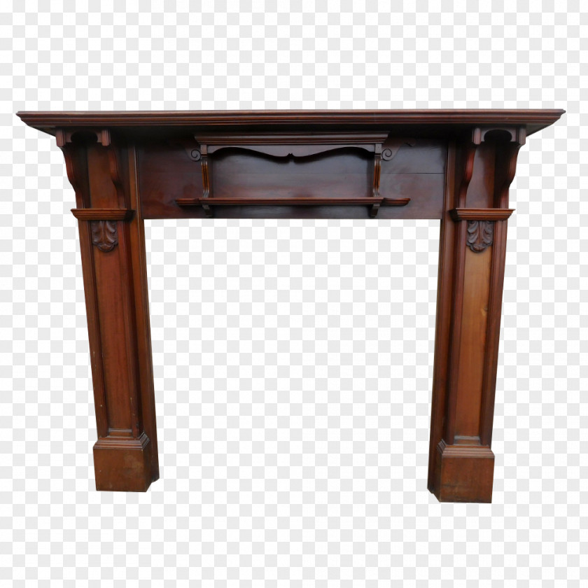 VICTORIAN AGE Victorian Fireplace Store Mahogany Mantel Wood Stain PNG