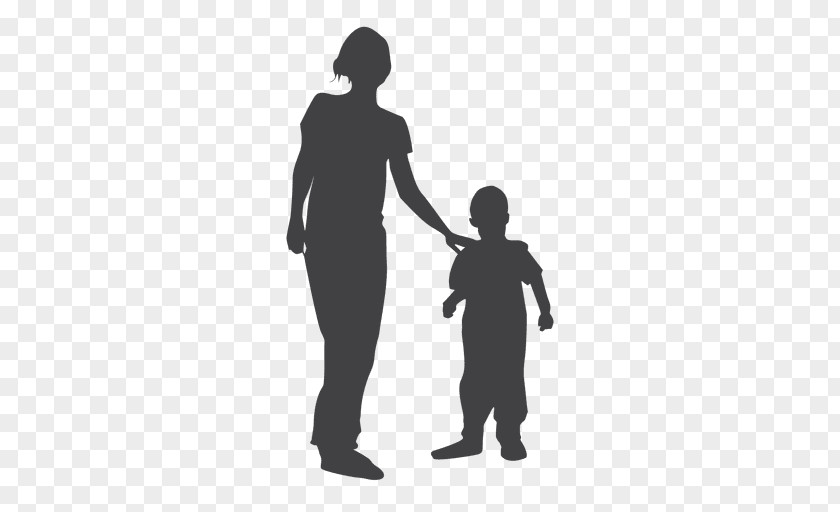 Silhouette Child Mother Son PNG