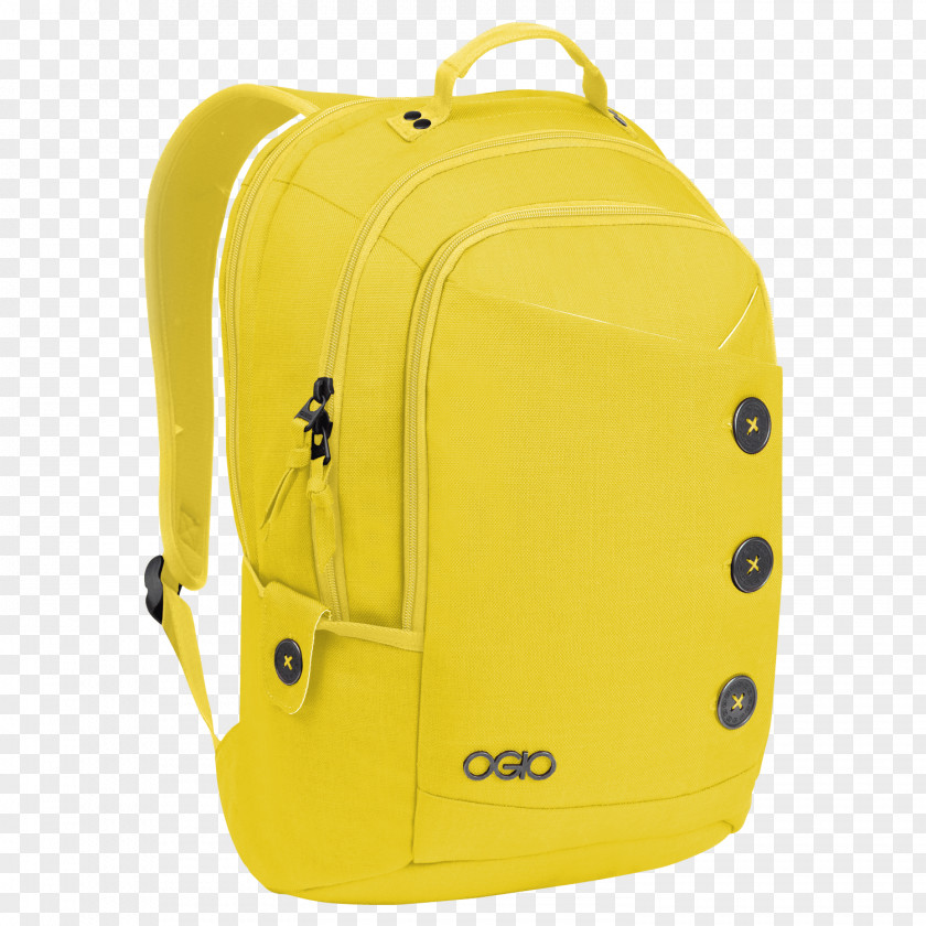Ogio Yellow Backpack PNG Backpack, yellow leather bag clipart PNG