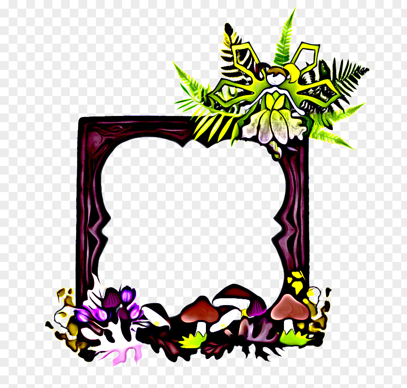 Plant Picture Frame Frames Design Purple Branching Meter PNG