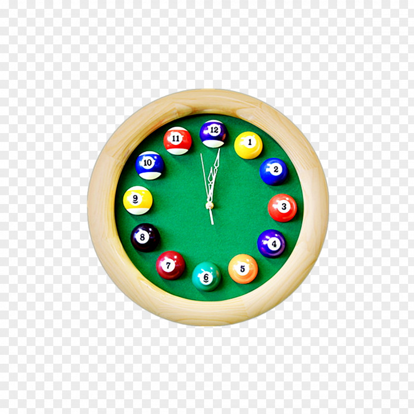 Billiard Table Clock Pool Billiards Watch PNG