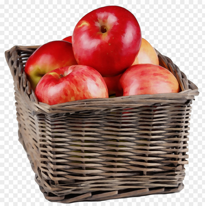 Superfood Plant Apple Wicker Fruit Basket Natural Foods PNG