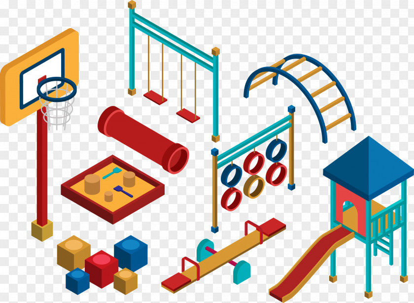 Vector Basketball Playground Isometric Projection Euclidean Illustration PNG