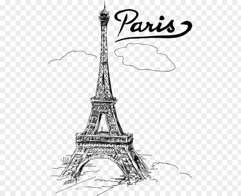 Eiffel Tower Drawing Image Watercolor Painting PNG