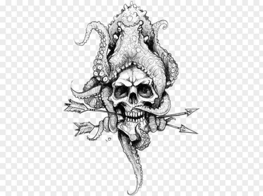 Design Octopus Tattoo Drawing Sketch PNG