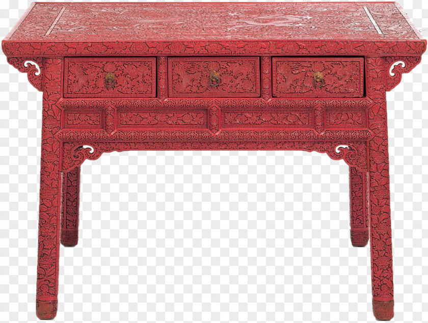 Dynasty Ming Pier Table Decorative Arts Wood Carving PNG