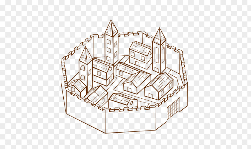 Fantasy City Map Symbolization Clip Art PNG