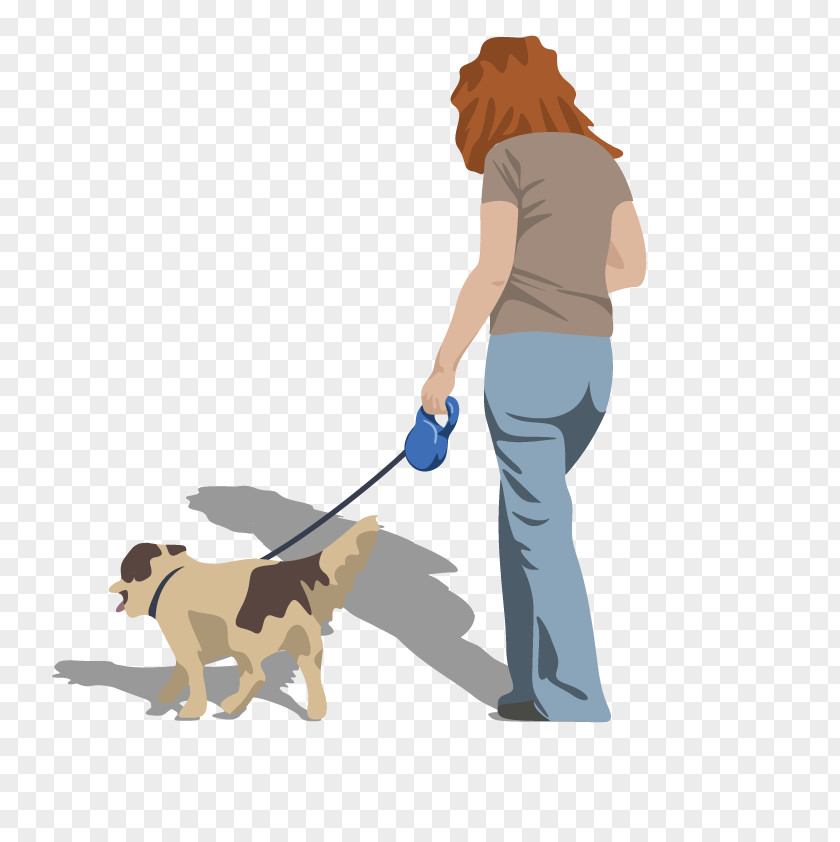 Vector Dog Walkers Cartoon Illustration PNG
