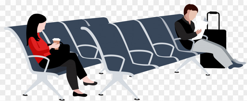 Cartoon Man Sitting In A Chair Waiting Euclidean Vector Airport Icon PNG
