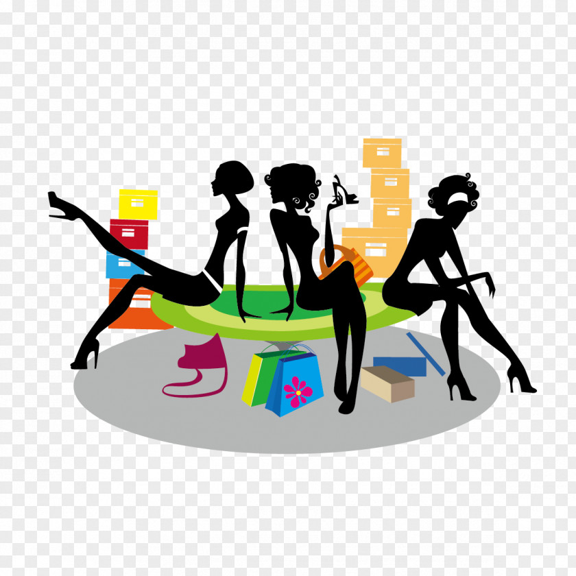 Creative Woman Shopping Element Stock Photography PNG
