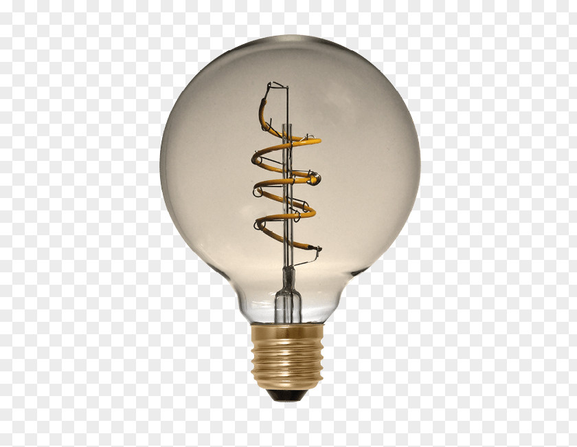 Golden Spiral Incandescent Light Bulb LED Lamp Filament PNG