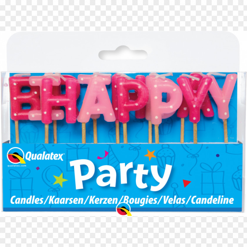 Happy Birthday Pink Candle Party PNG