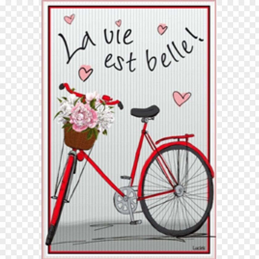 La Vie Est Belle Flag Hybrid Bicycle Banner Wheels PNG