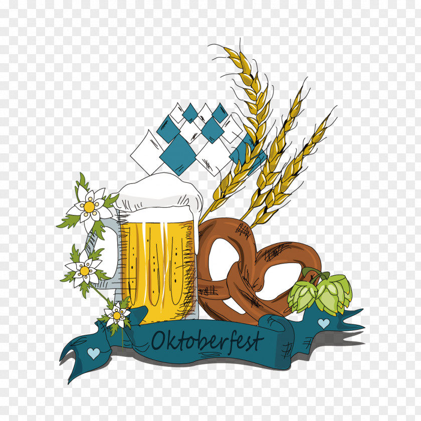 Oktoberfest Creative Beer Glassware Bottle PNG