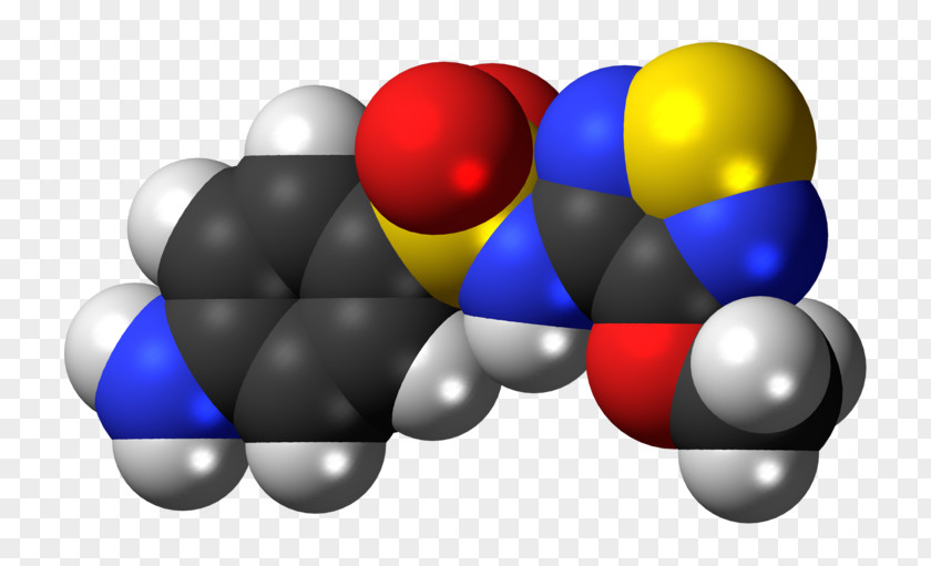 Space-filling Model Molecule Sulfametrole Ball-and-stick Sphere PNG